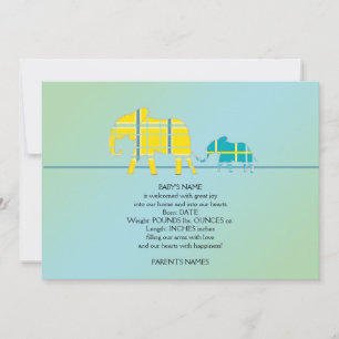 Mamá y yo Invitación de bebé elefante azul