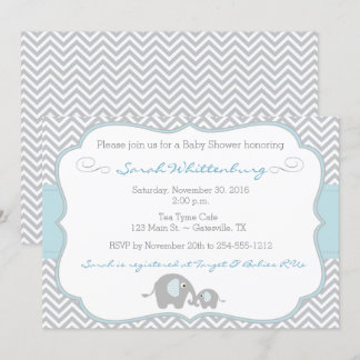 Mamá y yo invitación de Chevron Baby Shower del