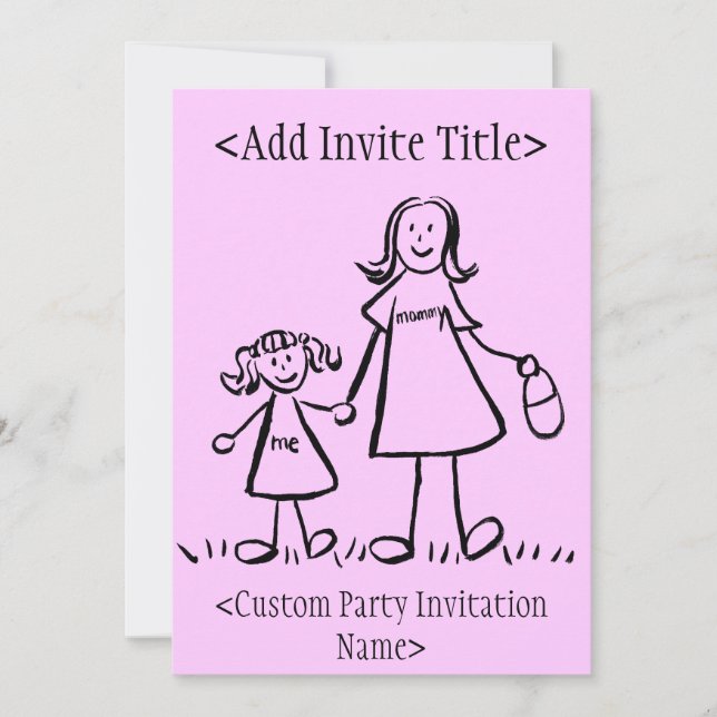 "Mamá y yo", pequeña invitación o invitación (Anverso)