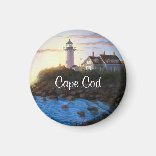 Mamáes de Cape Cod: imán de pintura del faro Nobsk