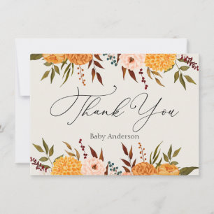 Mamáes de Fall Florals Tarjeta de nota de agradeci