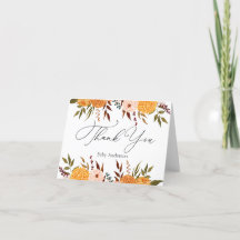Mamáes de Fall Florals Tarjeta de nota de agradeci