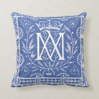 MAMÁES francesas del monograma de la almohada del