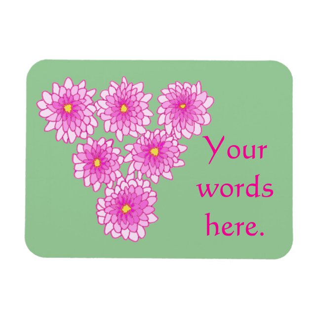 Mamáes rosadas Flores Crisantemos imanes (Horizontal)