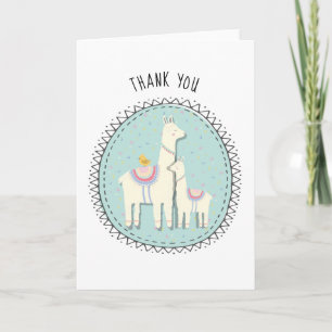 mamás de llama y tarjetas de agradecimiento para b