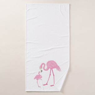 Mamas y acuarelas de un bebé flamingo