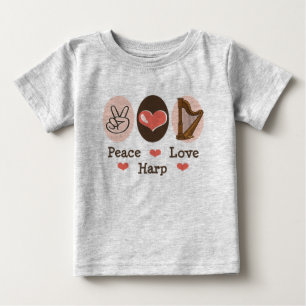Mameluco del bebé de la arpa del amor de la paz