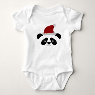 Mameluco del bebé de la panda de Santa