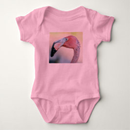 Mameluco rosado del bebé del flamenco con el tutú