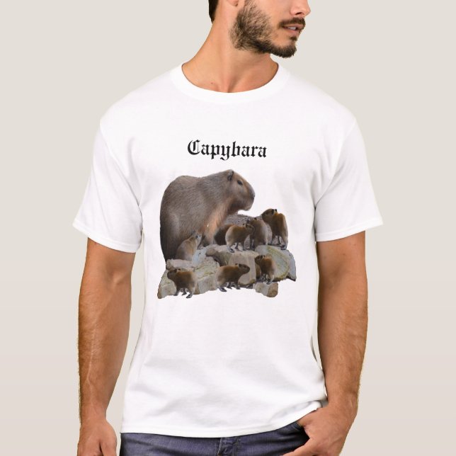 Mami Capybara con su camiseta para bebés (Anverso)