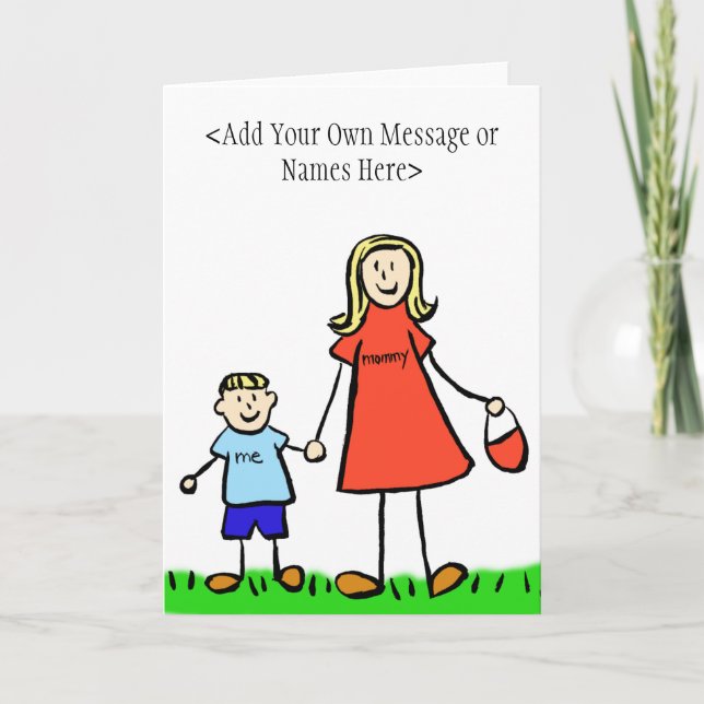 Mami & Me Blond - Tarjeta de saludo Personalizar (Anverso)