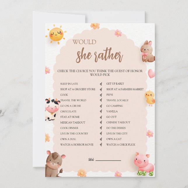 ¿Mami prefiere la tarjeta de juego de Baby Shower? (Anverso)