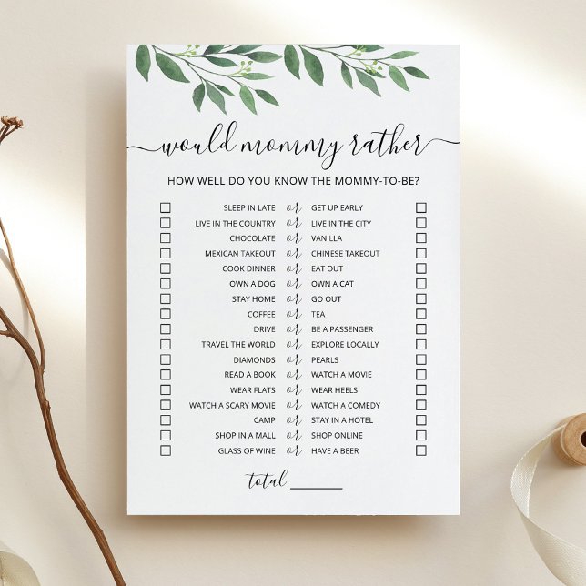 ¿Mami prefiere la tarjeta de juego de Baby Shower? (Subido por el creador)