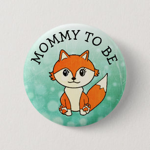 Mami to be Forest Animals Botón Fox Baby Shower