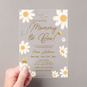 Mami To Bee Daisy Acrylic Invitación