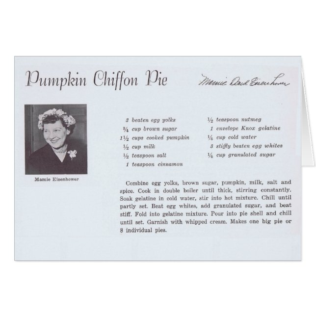 Mamie Eisenhower Calabaza Chiffon Pie receta (Anverso (Horizontal))