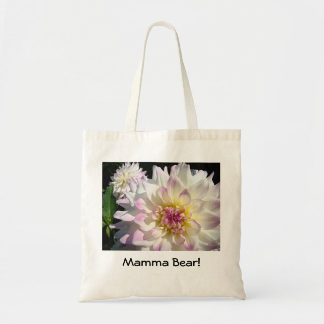 Mamma Bear! bolsas de tote Flores de Dahlia de col (Frente)