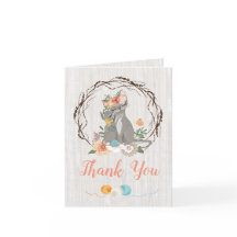 Mamma Kitty Cat con gatito Gracias tarjeta de nota