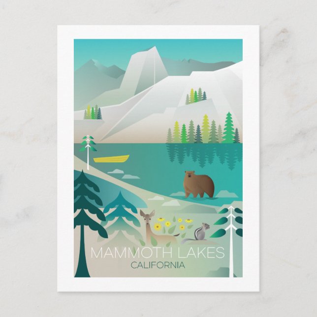 Mammoth Lakes, postal de California (Anverso)