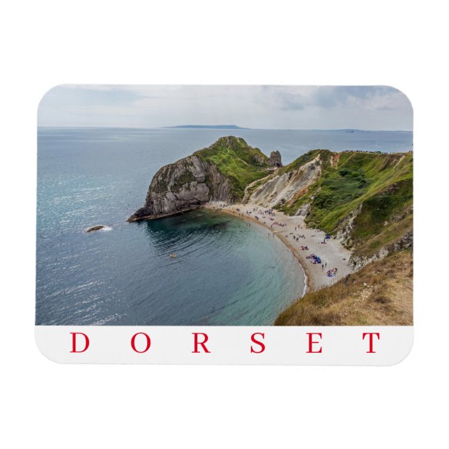 Man O'War Beach view imán de nevera Dorset (Horizontal)