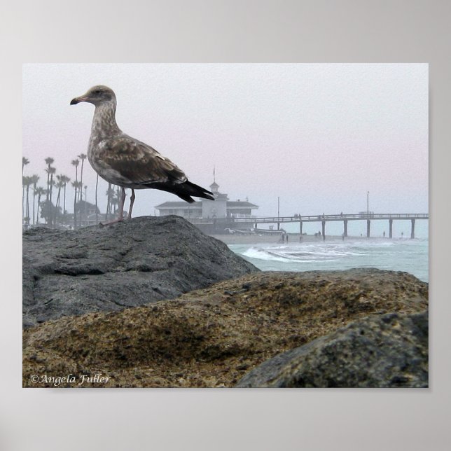 Mañana nublada en la impresión de Newport Beach (Frente)