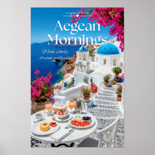 Mañanas Egeas Santorini Cúpula Azul Arte Escénico