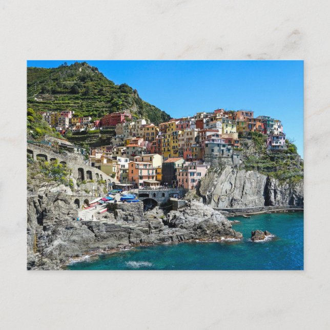 Manarola, Cinque Terre, Italia, Europa - postal (Anverso)
