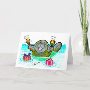 Manatee con tarjeta de cumpleaños de Maracas
