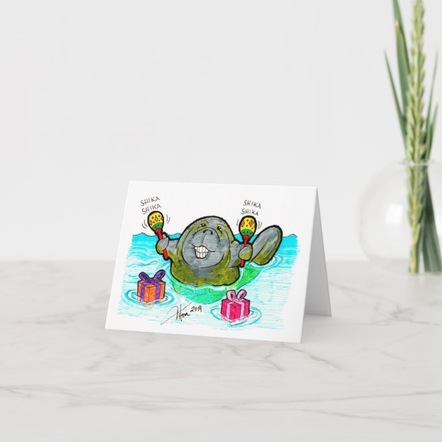 Manatee con tarjeta de cumpleaños de Maracas (Anverso)