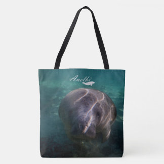 Manatee lindo del bebé por todo la bolsa de asas