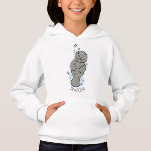 Manatí de bebé con ilustracion de burbujas