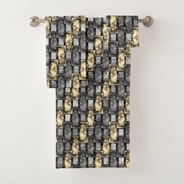 Mancha dorada y gris, trozos rectangulares tallado (In situ)