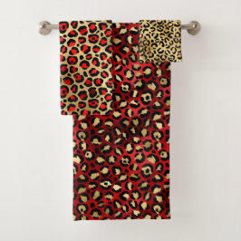 Manchas de leopardo de papel de aluminio rojo y do