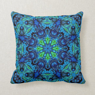 Mandala 04-21 tan azul - almohadas modernas