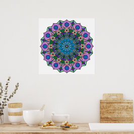 Mandala 12-2 TealRose - Póster
