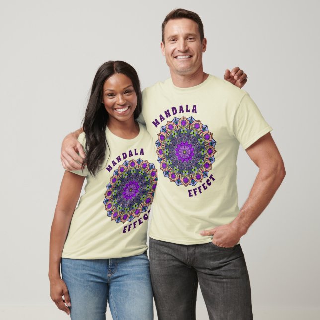 Mandala 12 Violeta Melocotón Rosa Verde - Camiseta (Unisexo)