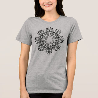 Mandala 3 Diseño negro Camisa para mujeres