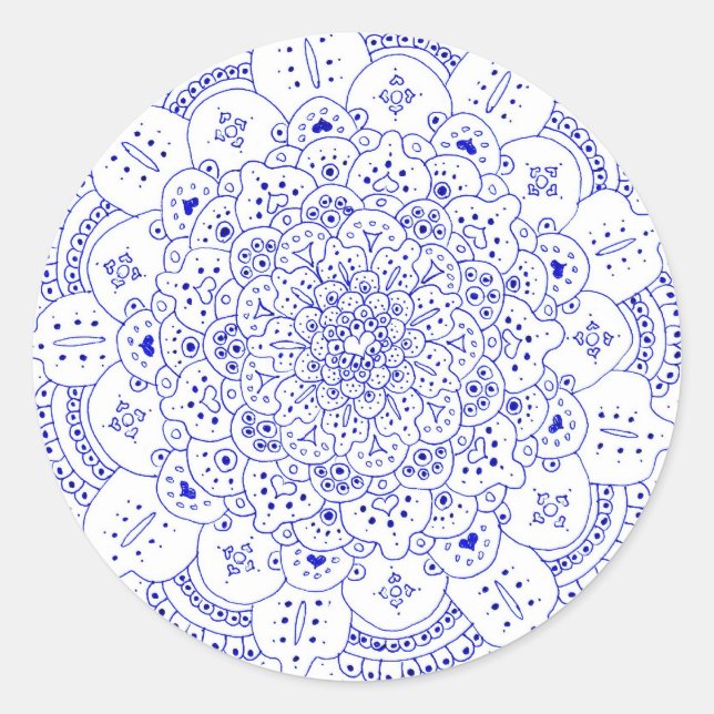 Mandala 5 Pegatinas redondos (Anverso)
