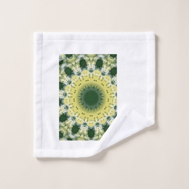 Mandalá abstracto verde | Toalla inspirada en la n (Toallita)