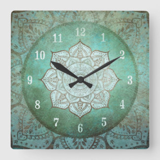 Mandala al estilo indio / Reloj de pared bohemio v