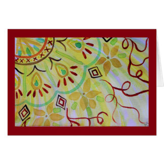 Mandala alegre, amarilla, verde y marrón, floral