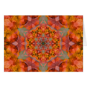 Mandala anaranjada de la felpa - tarjeta