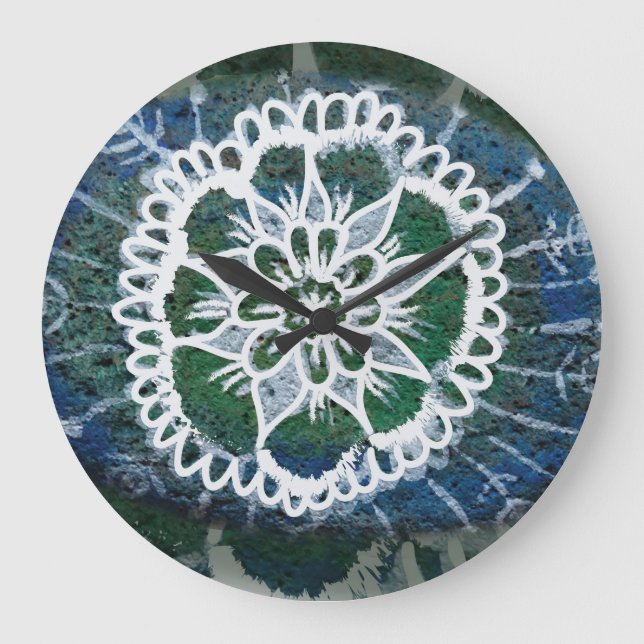 Mandala azul (grande) redonda Edelweiss del reloj (Anverso)