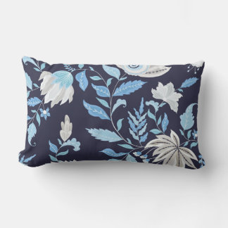 Mandala azul marino y azul claro Imprimir almohada