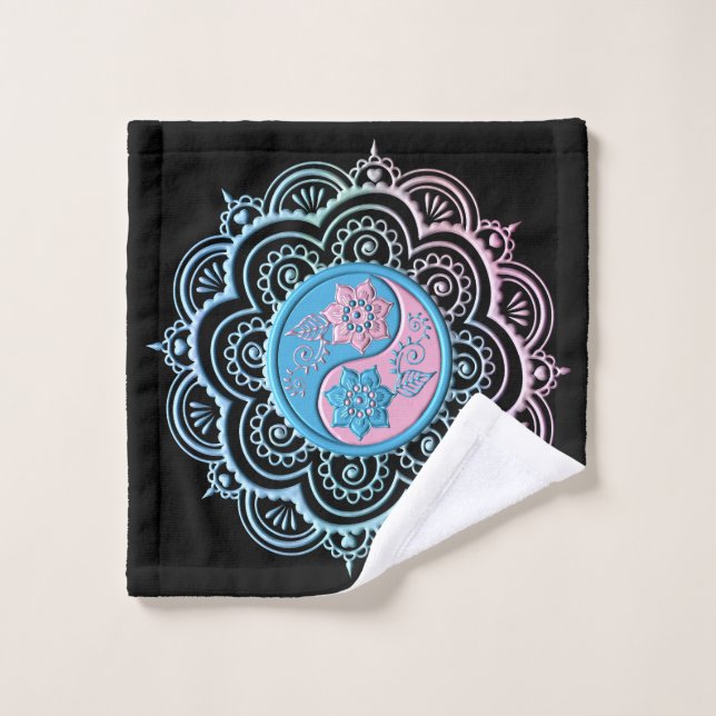 Mándala azul y rosa (Toallita)