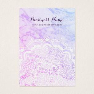 Mandala blanca en tarjetas de fondo morado