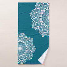 Mandala Blanca sobre Fondo Azul