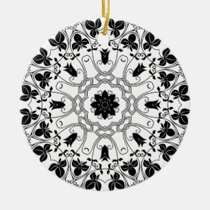 Mandala blanco y negro: Mítico adorno navideño