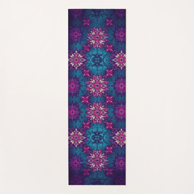 Mandala Bloom Yoga Mat – Vibrant Floral Pattern (Anverso)