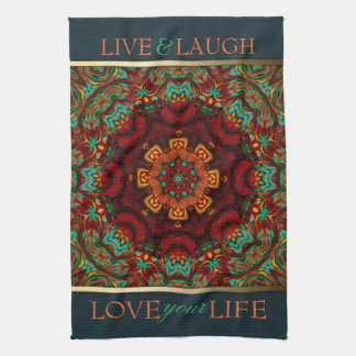 Mandala Bohemia, oro + toalla Verde azulada de pre